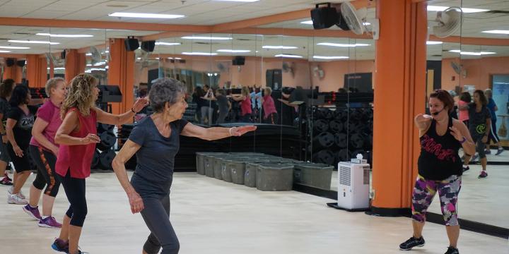 Active older adult dance workout