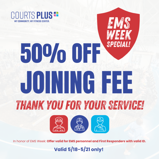half off joining fee for EMS personnel and first responders