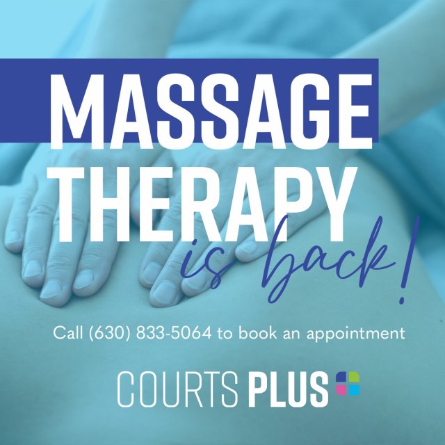 Massage therapy appointments available, call 630-833-5064