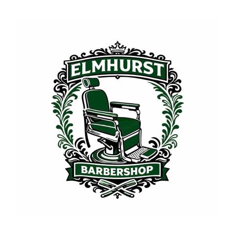 Elmhurst Barbershop with image of a barber chair