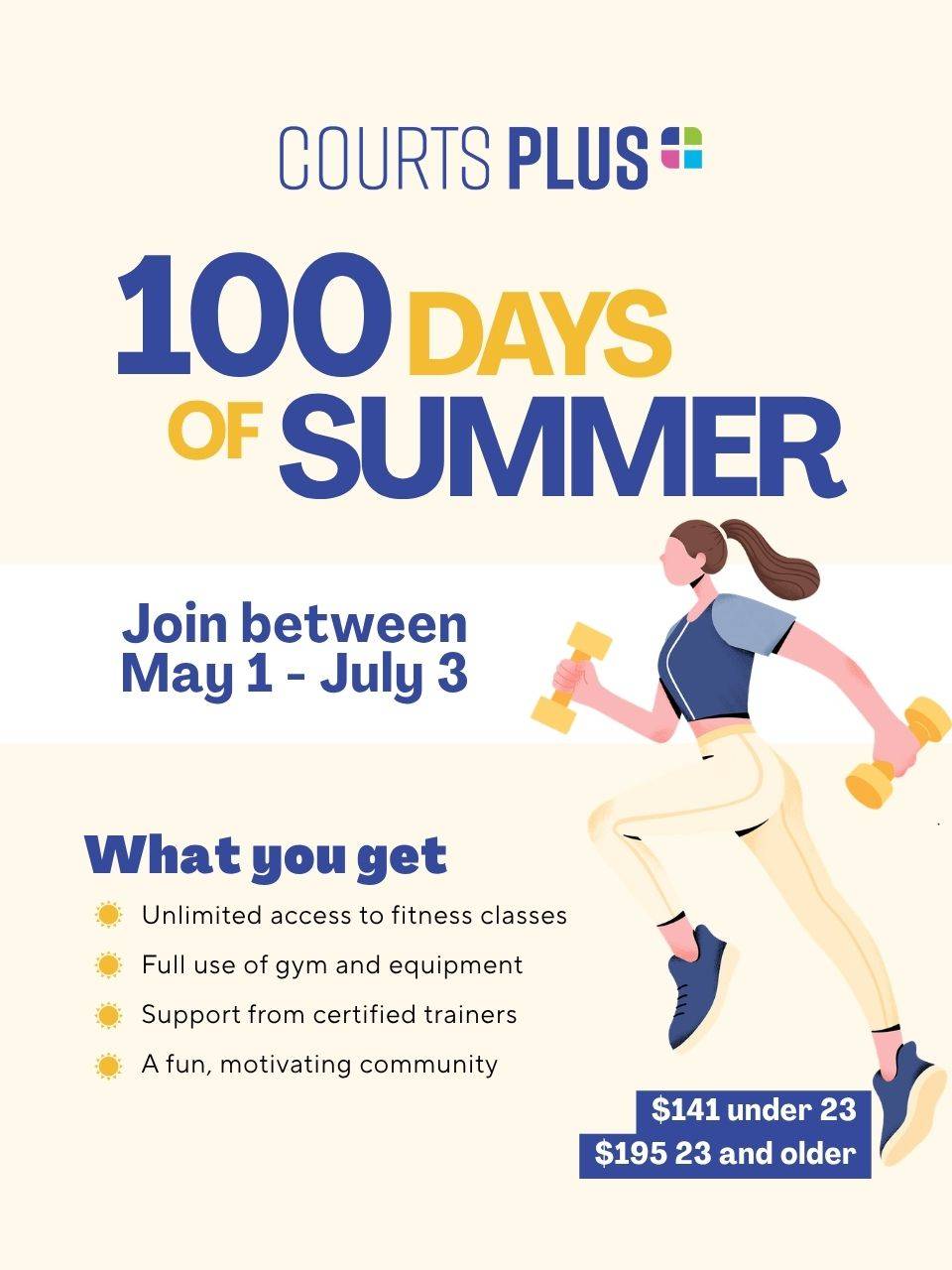 100 days of summer membership is available through July 3